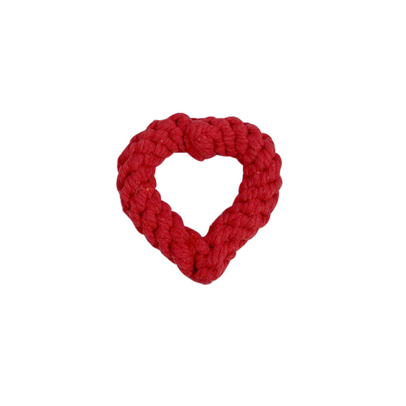 Dog Knot Rope Heart Shape Toy