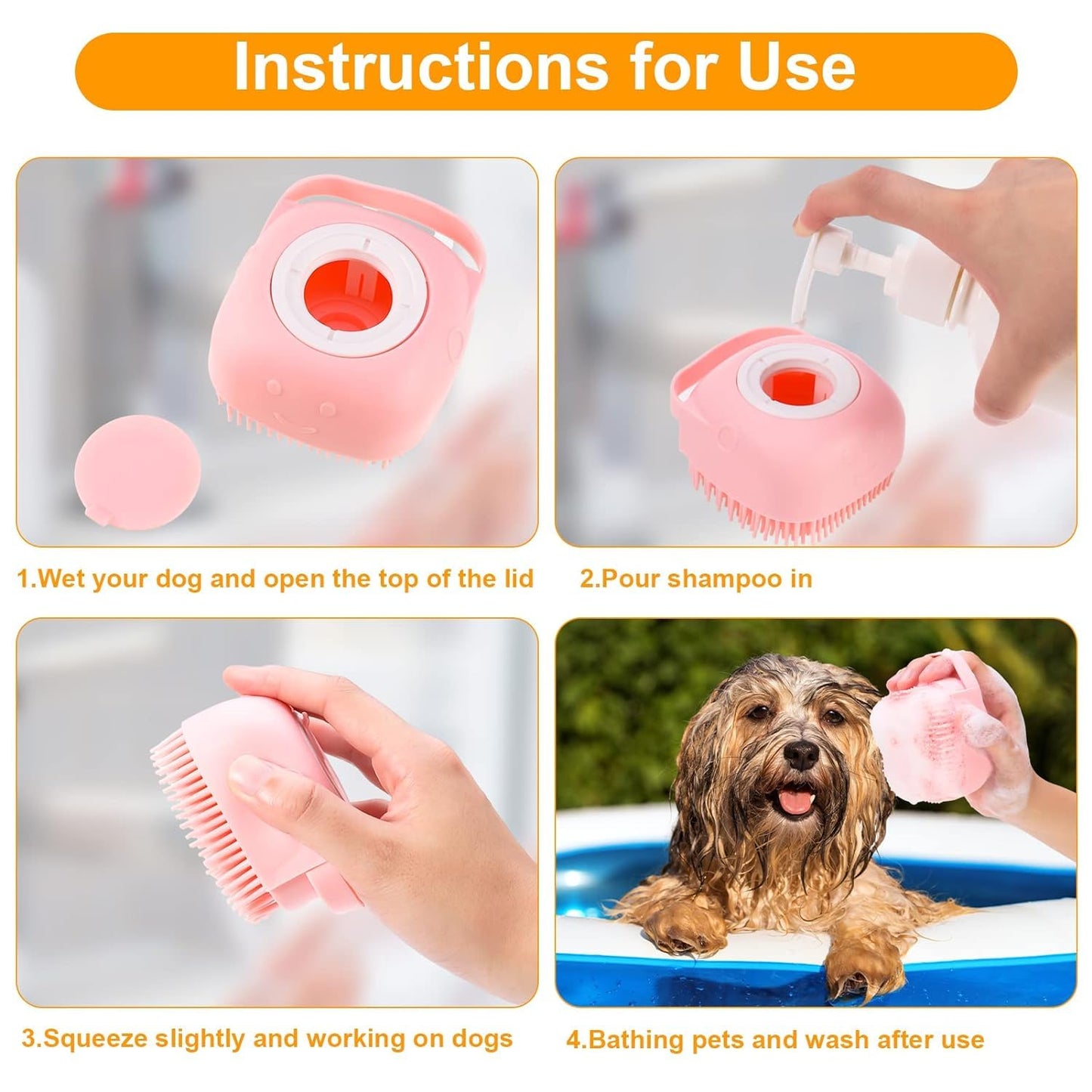 Pet Dog Shampoo Massager Brush