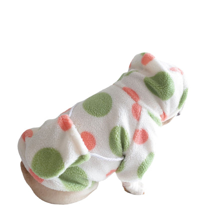 Dog Grain Fleece Dot Print Hoodie