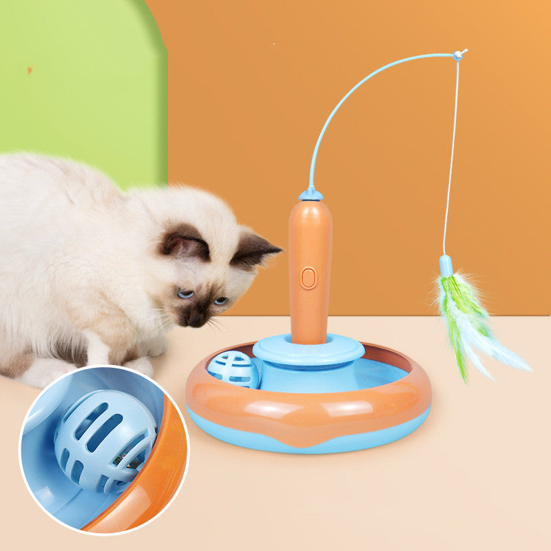 2-In-1 Pet Cat Toy With Feather