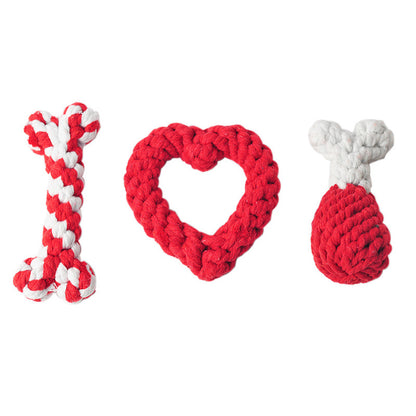 Dog Knot Rope Heart Shape Toy